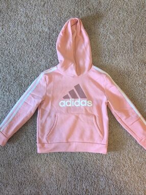 adidas Kids Pink Hoodie with Logo